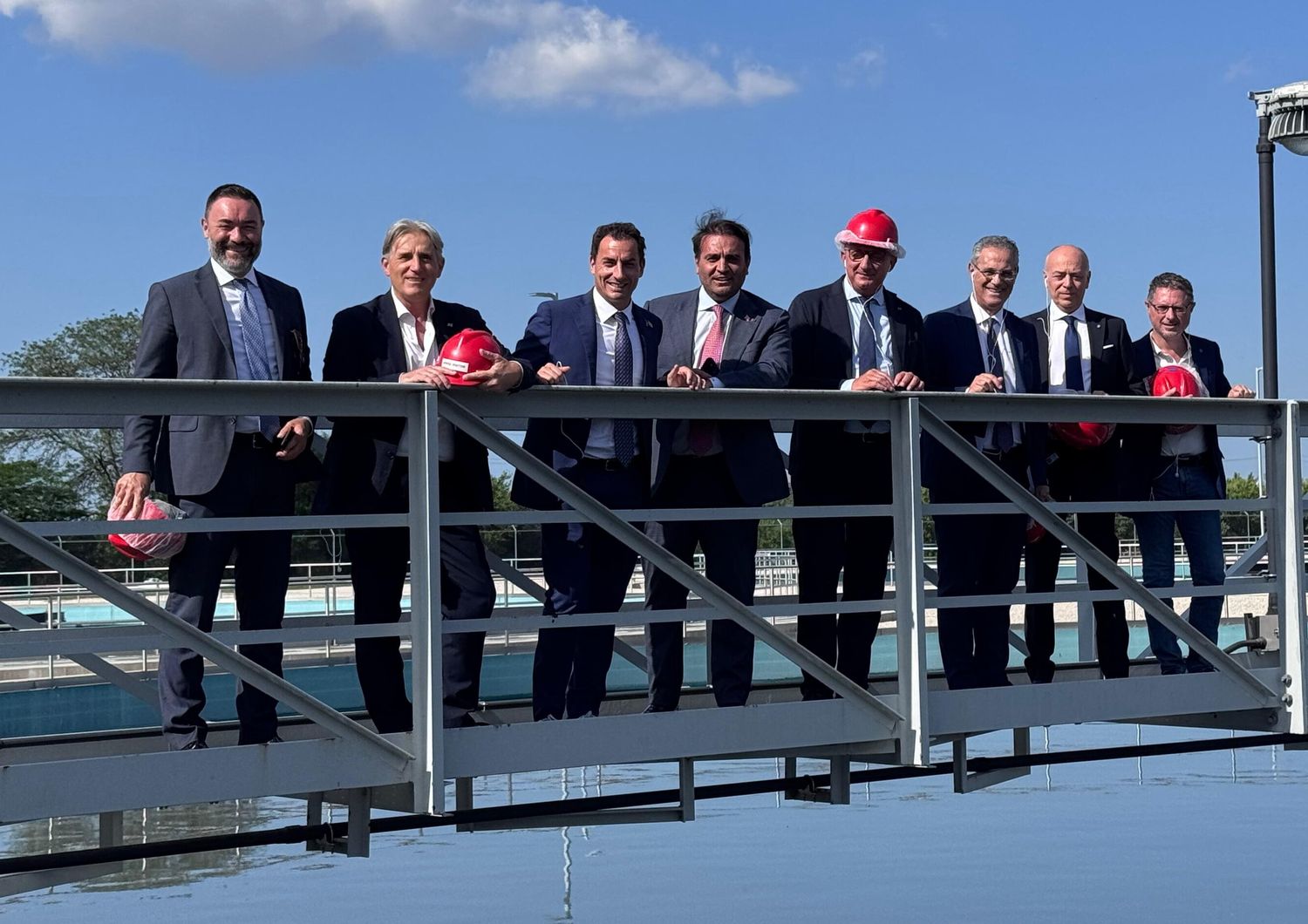 la delegazione in visita al sito di Stickney del ‘Metropolitan Water Reclamation District of Greater Chicago’.