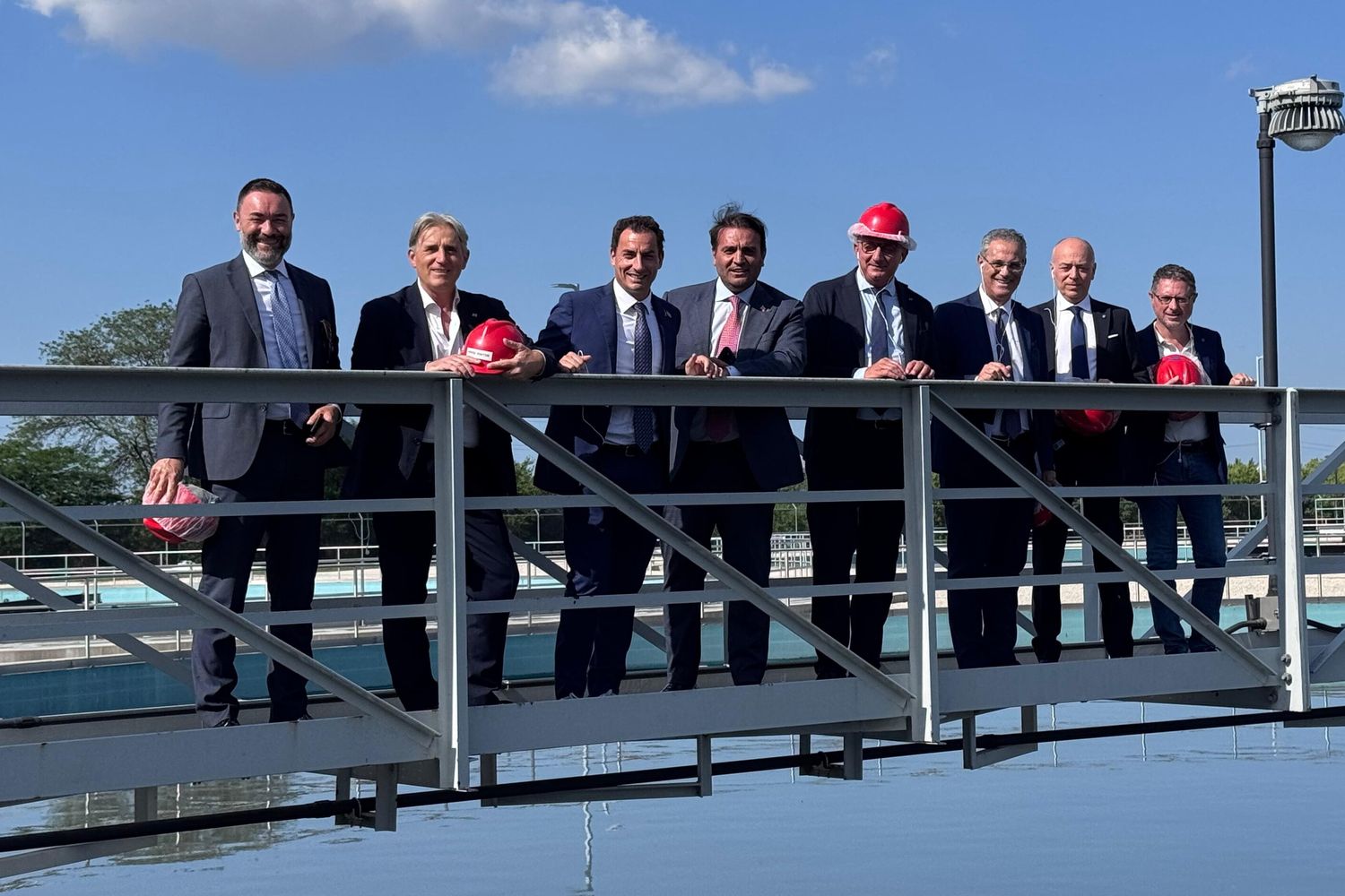 la delegazione in visita al sito di Stickney del ‘Metropolitan Water Reclamation District of Greater Chicago’.