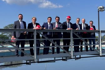 la delegazione in visita al sito di Stickney del ‘Metropolitan Water Reclamation District of Greater Chicago’.