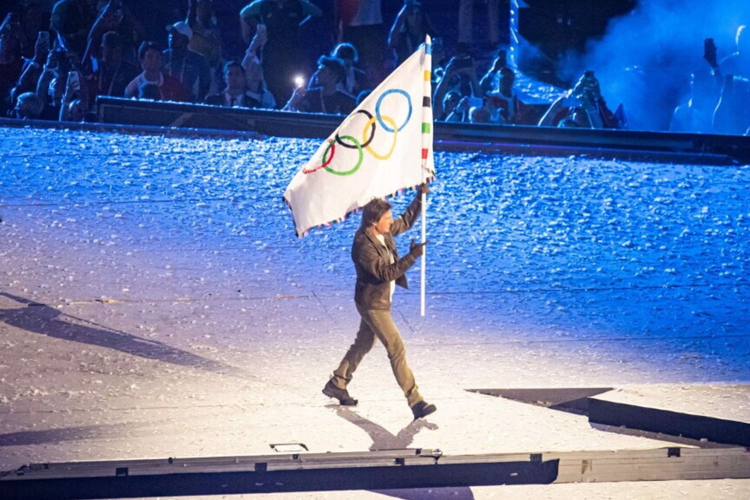 Tom Cruise alla cerimonia di chiusura delle Olimpiadi di Parigi