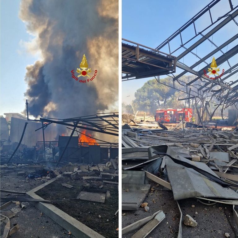 boato incendio distributore benzina roma