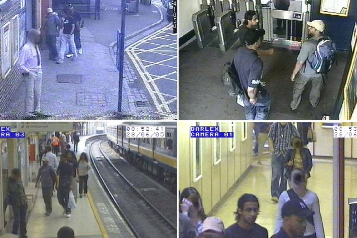 Le immagini distribuite dalla Polizia Metropolitana mostrano tre dei quattro presunti attentatori suicidi londinesi