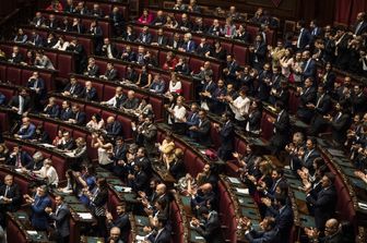 I banchi dei parlamentari di Lega e Movimento 5 stelle
