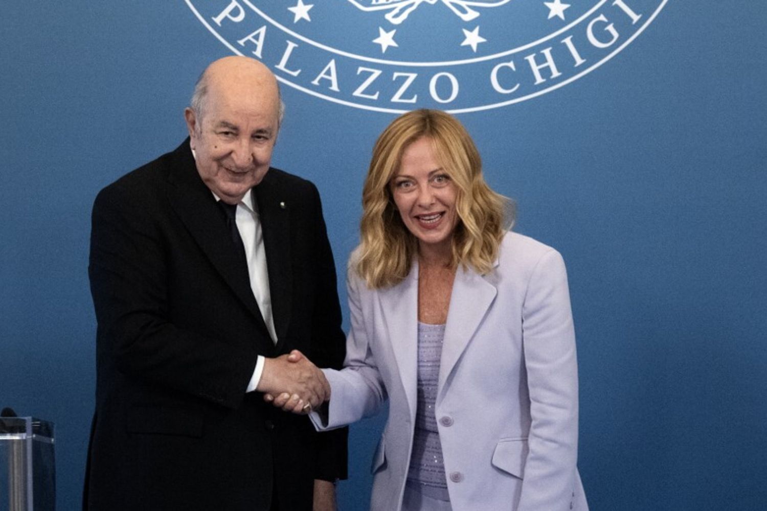 Giorgia Meloni e il presidente algerino Abdelmadjid Tebboune