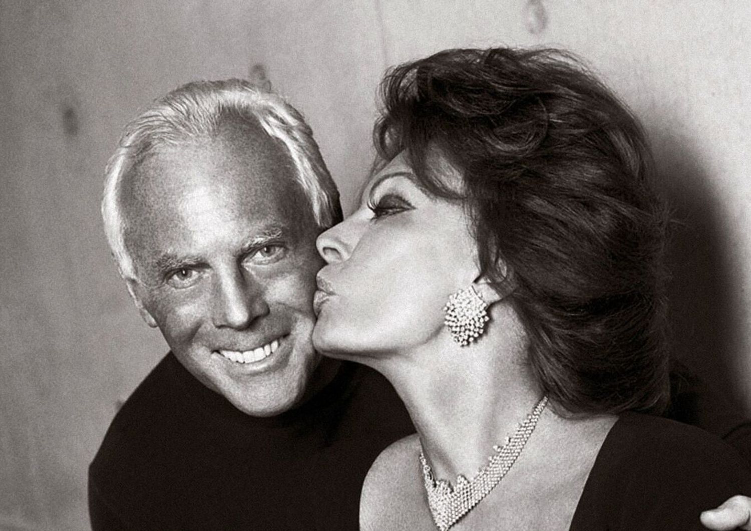 Giorgio Armani e Sophia Loren