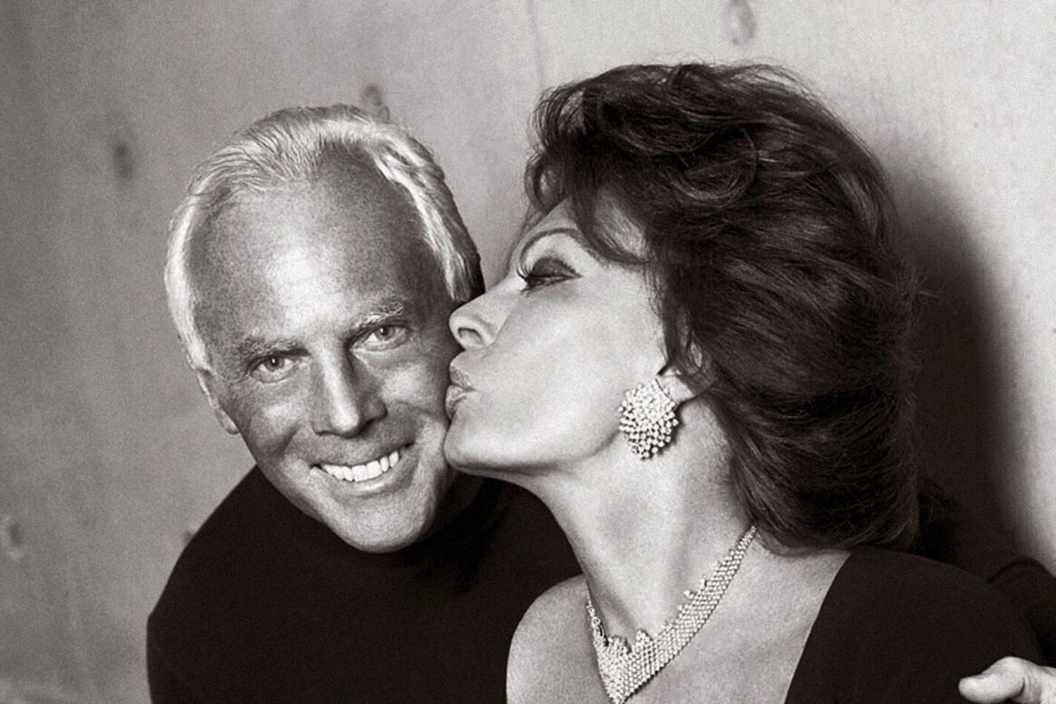 Giorgio Armani e Sophia Loren