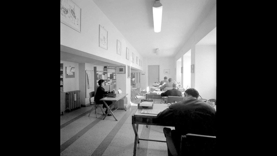 La redazione di Agi negli anni '50
