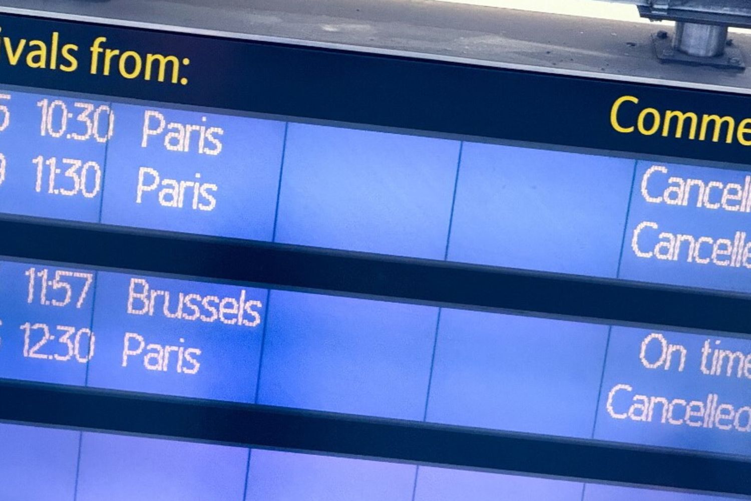Treni per Parigi cancellati