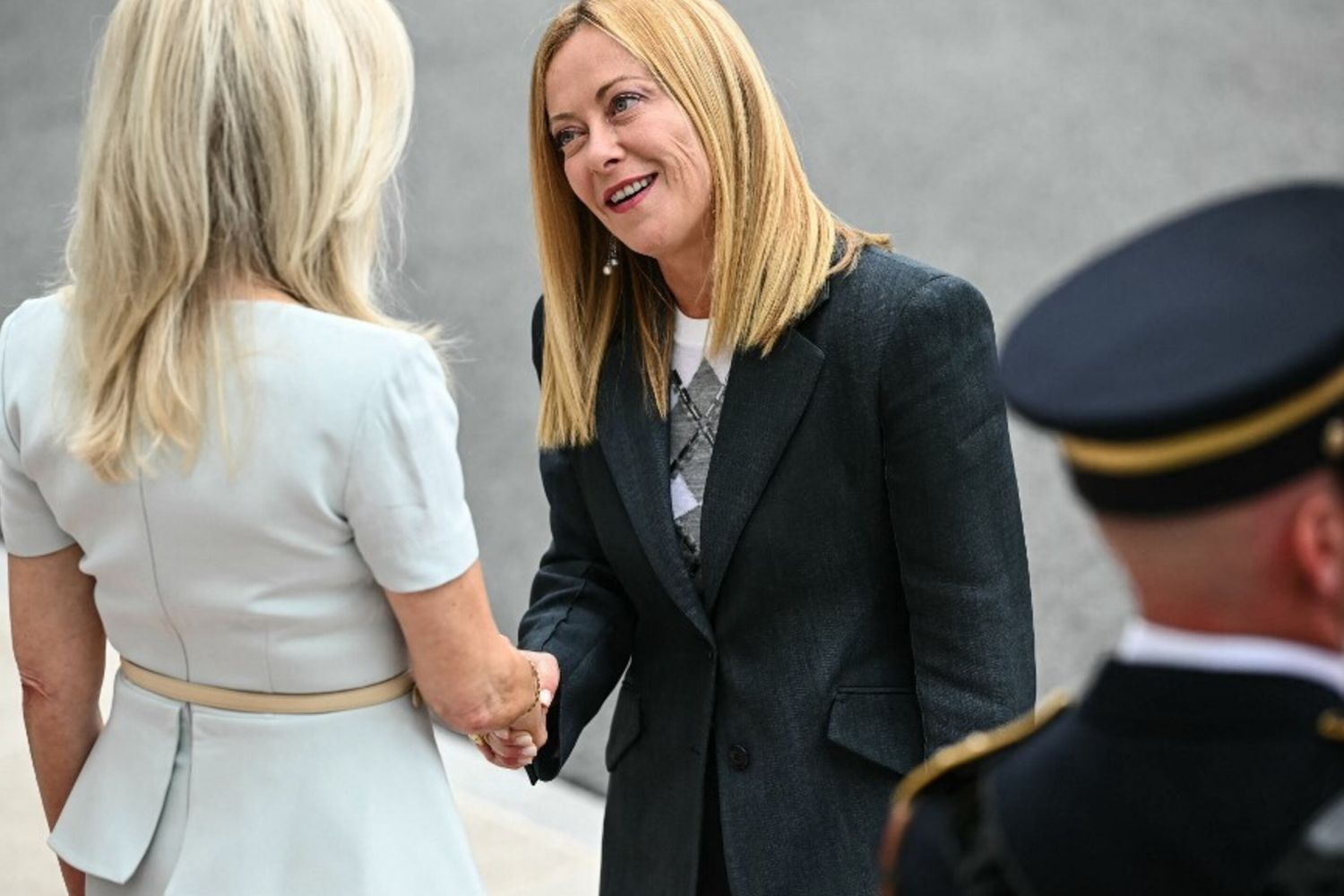 I leader europei accolti dal capo del protocollo alla  Casa Bianca