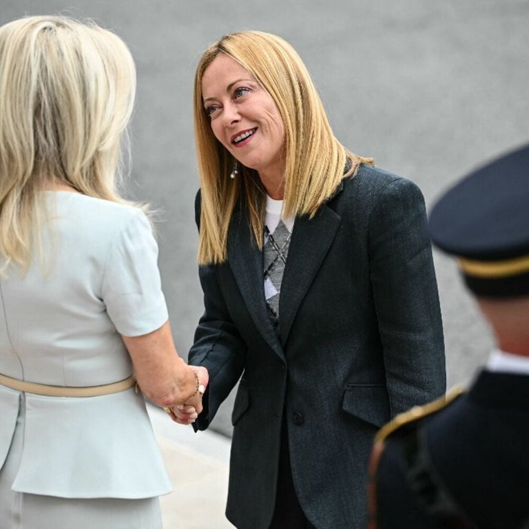 I leader europei accolti dal capo del protocollo alla  Casa Bianca