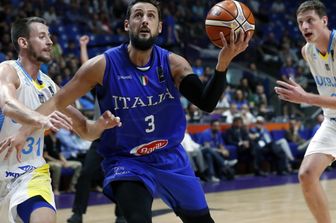 &nbsp;Fiba EuroBasket, Italia Ungheria: Maro Belinelli e Oleksandr Mishula (Afp)