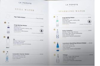 Un menù degustazione dedicato all'acqua. Il successo di un ristorante britannico