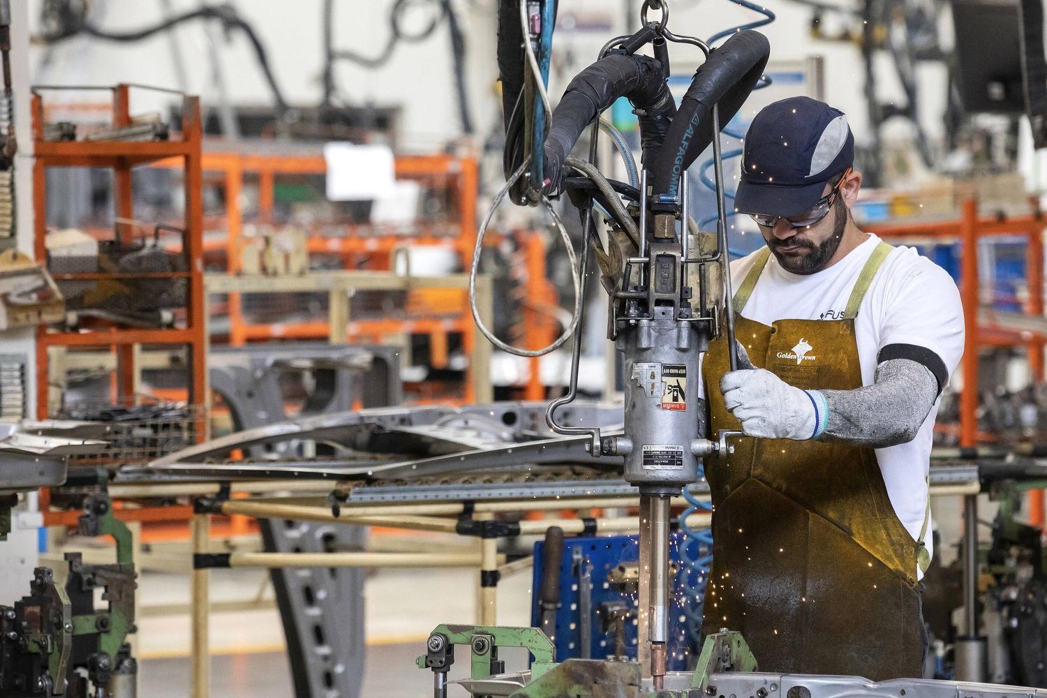 Catena di montaggio, lavoratore industria automobilistica