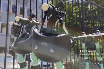 Monopattini Bolt parcheggiati a Bruxelles