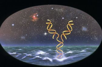 Rappresentazione artistica dell'origine della vita sulla Terra