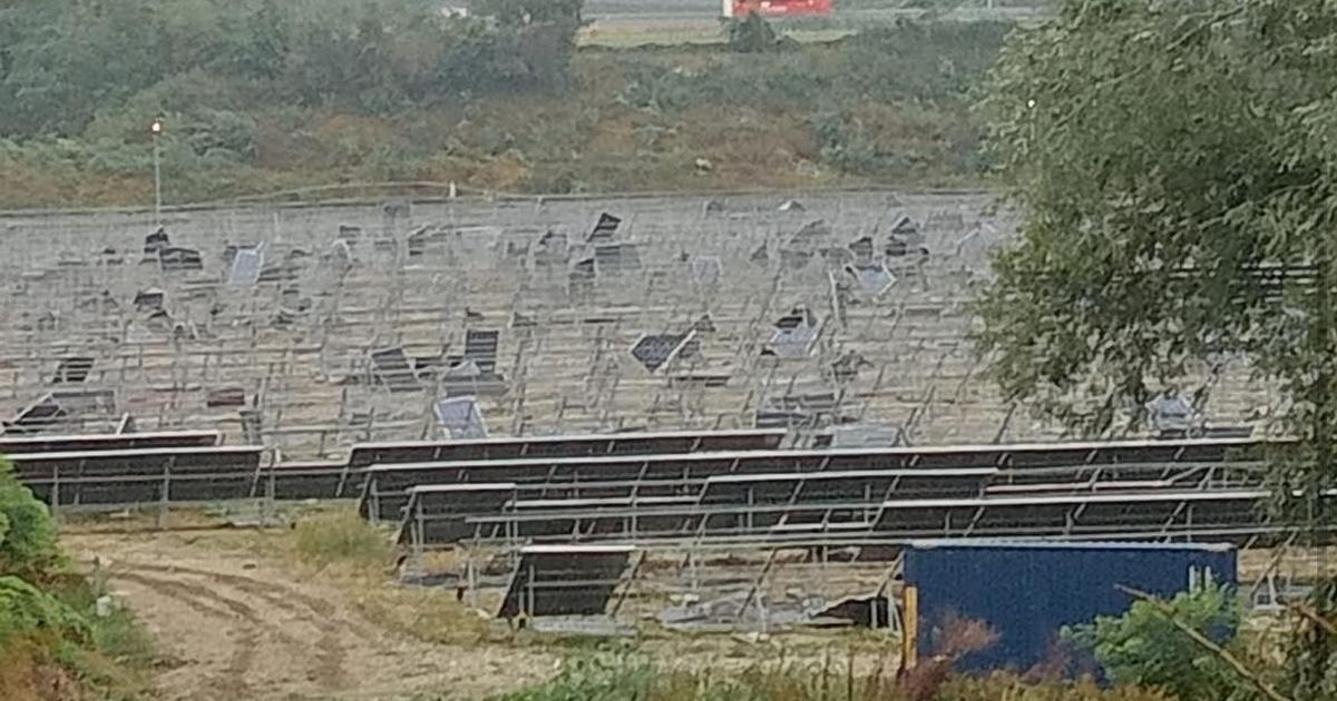 tromba d aria distrugge un impianto fotovoltaico