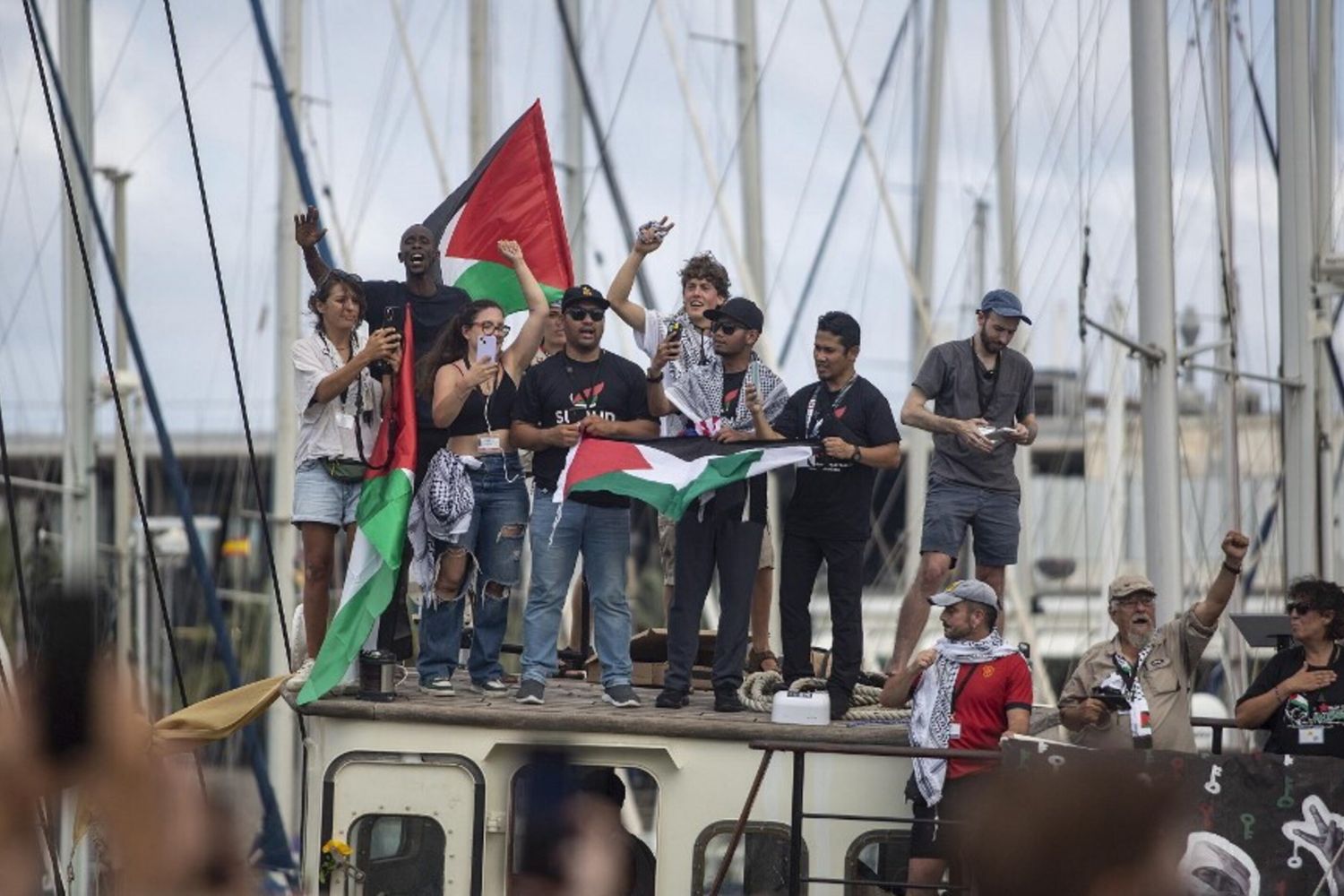 Le imbarcazioni Flotilla in partenza da Barcellona