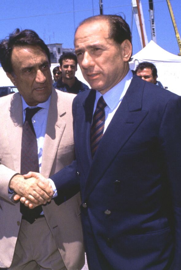 Emilio Fede con Silvio Berlusconi, 1991