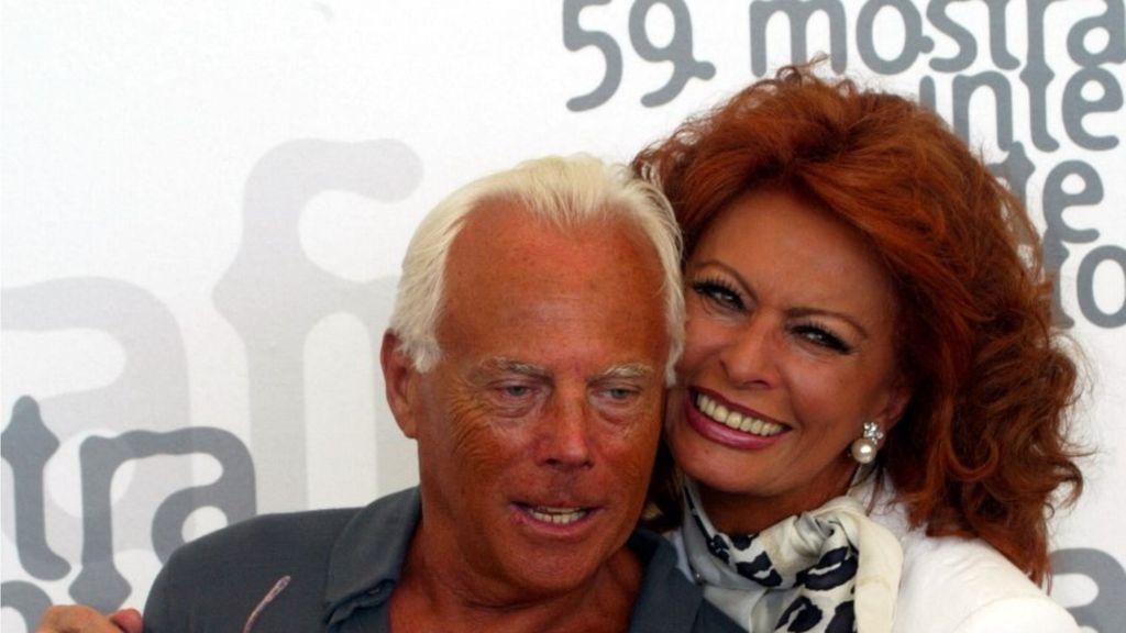 Giorgio Armani e Sofia Loren