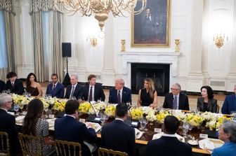 Donald Trump e la first Lady Melania alla cena con i big del tech