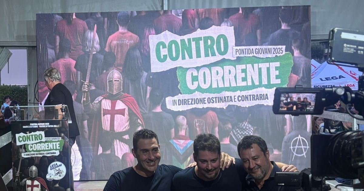 I giovani aprono Pontida. Vannacci: "Noi gli eredi di Kirk". A sorpresa sul palco anche Salvini
