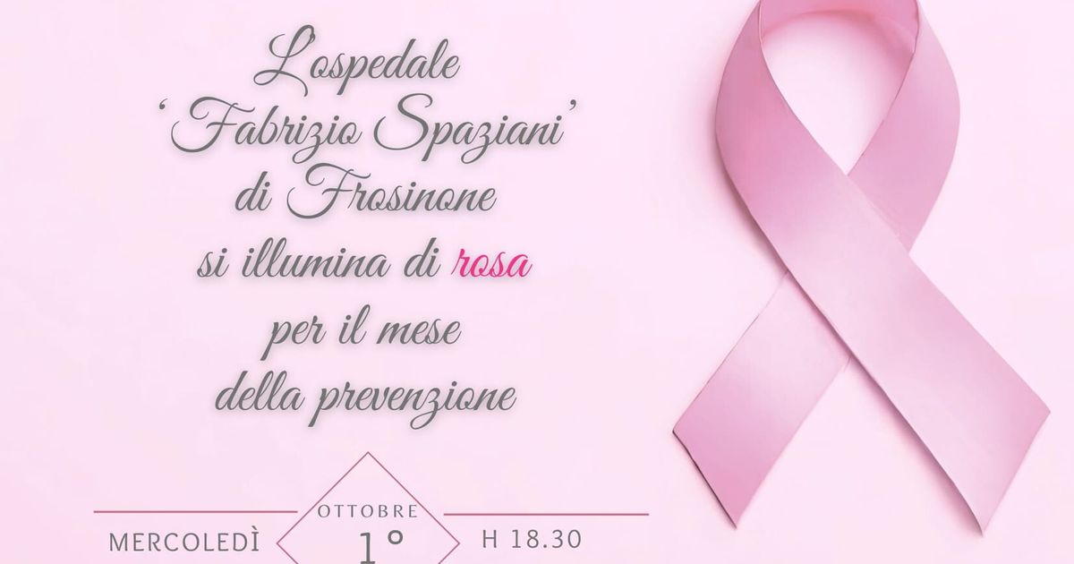 le asl di frosinone si tingono di rosa per la prevenzione del tumore al seno