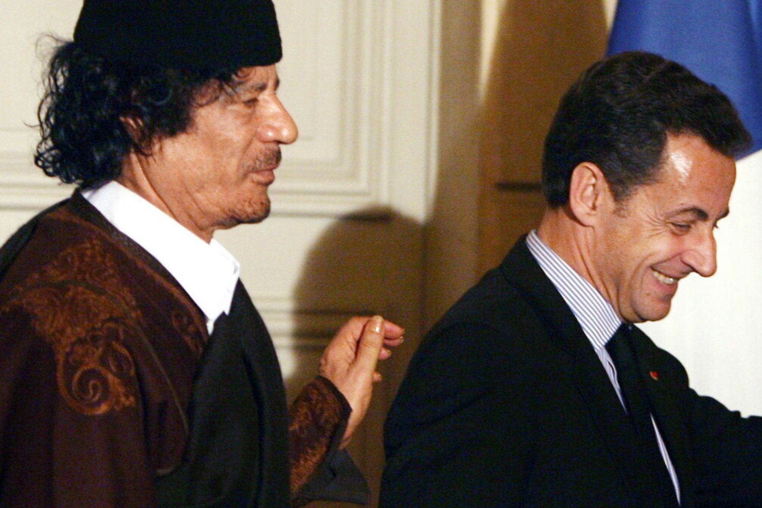 Gheddafi e Sarkozy nel 2007