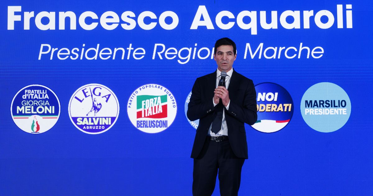 Nelle Marche vince ancora il centrodestra, rieletto Acquaroli. Meloni, "Gli elettori hanno...