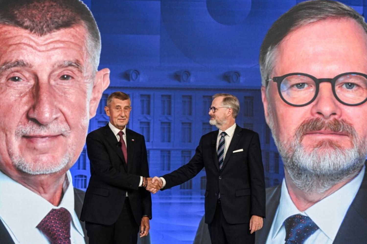 Leader of Czech Republic's ANO party Andrej Babis and Petr Fiala, Czech Prime Minster and Leader of Czech Republic's Civic Party