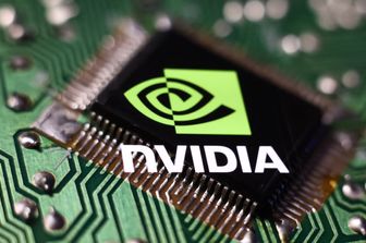 Il logo di Nvidia su un chip