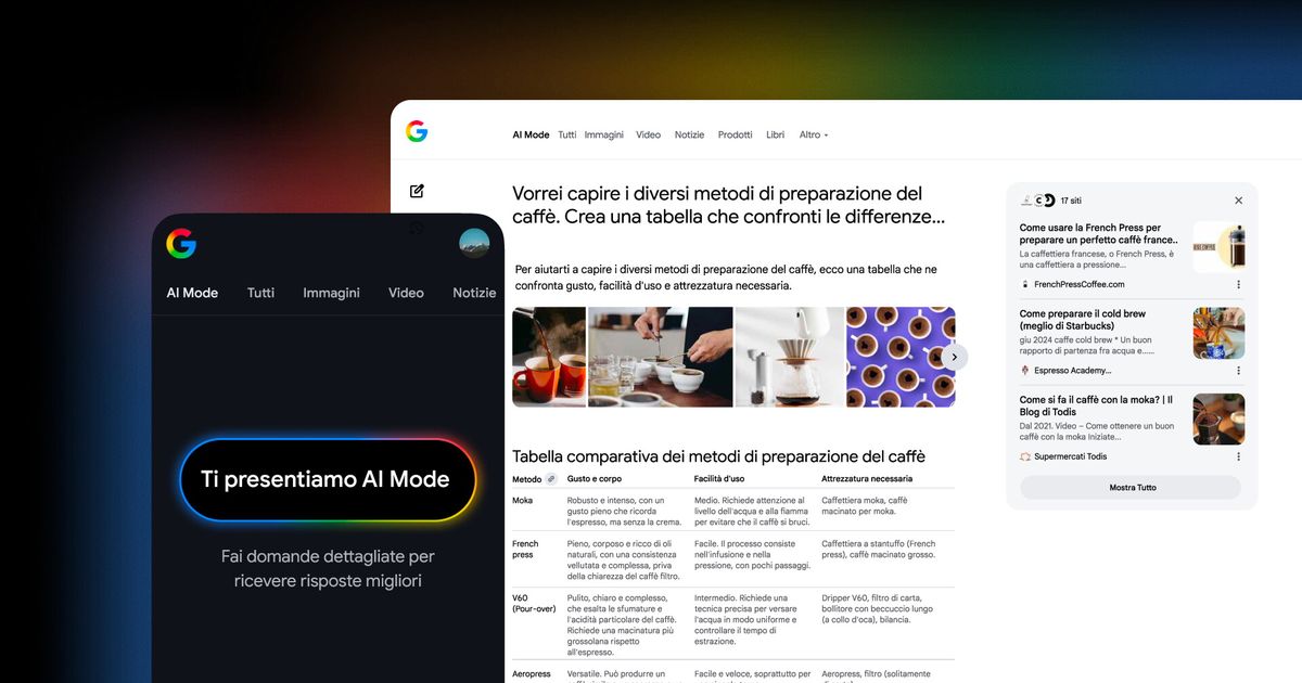 Arriva in Italia AI Mode, la ricerca Google guidata dall’intelligenza artificiale