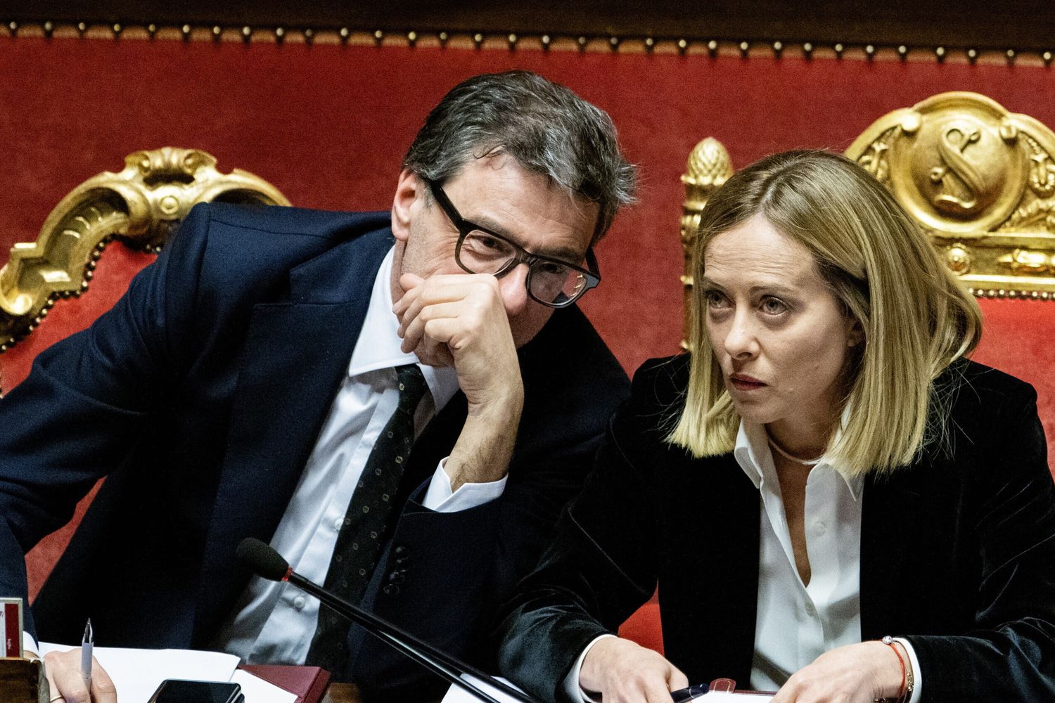 Giancarlo Giorgetti e la premier Giorgia Meloni
