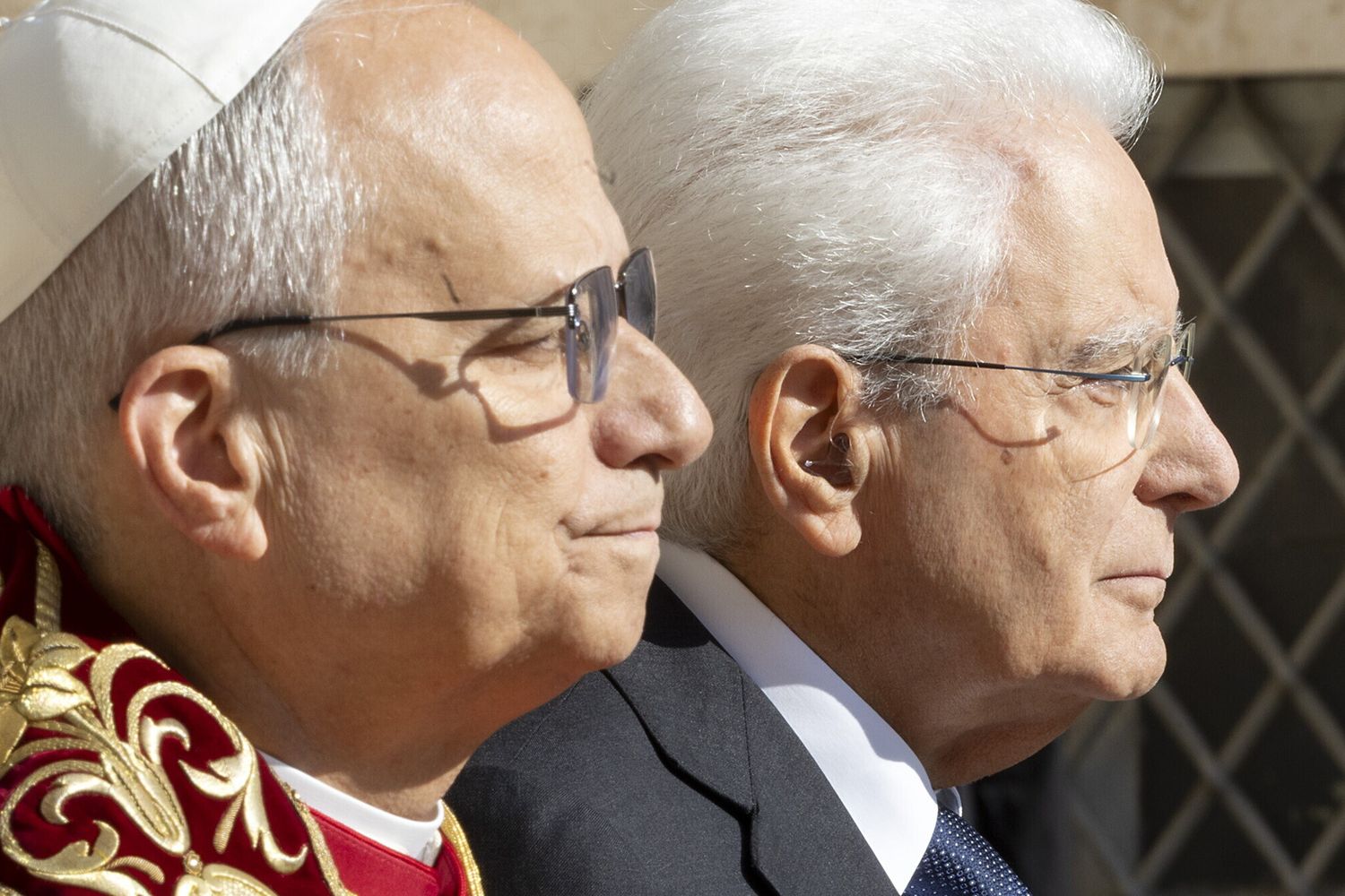 Papa Leone in visita al Quirinale, Sergio Mattarella