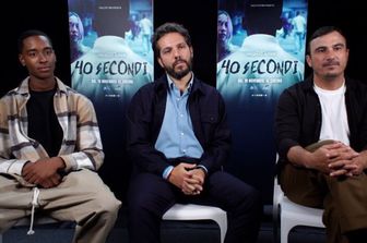 Il regista di '40 secondi' Vincenzo Alfieri tra Justin De Vivo e Francesco Di Leva