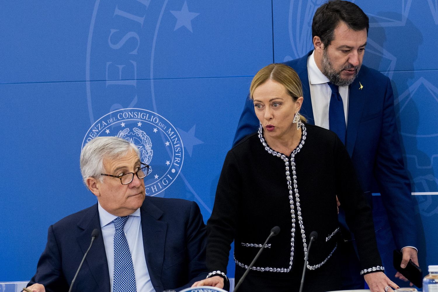 Tajani,  Meloni, Salvini