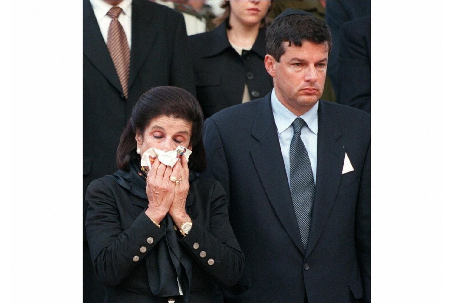 Yaval Rabin al funerale del padre