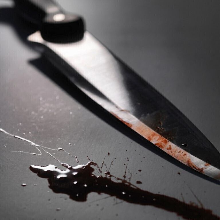 Coltello sporco di sangue