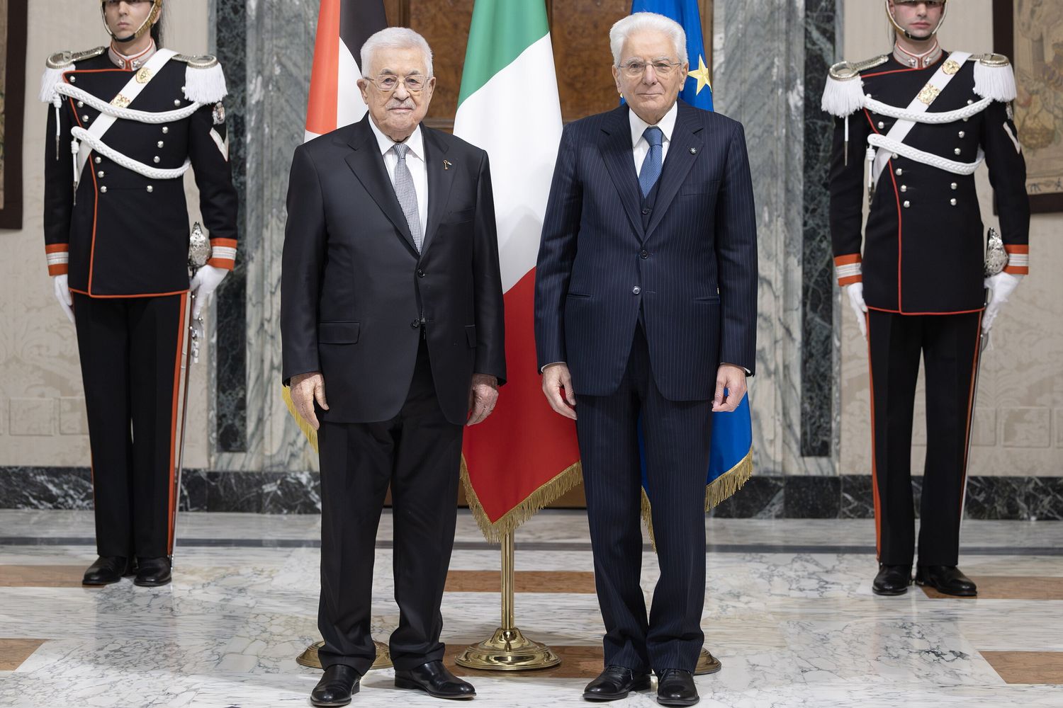 Il presidente palestinese Abu Mazen in visita in Italia
