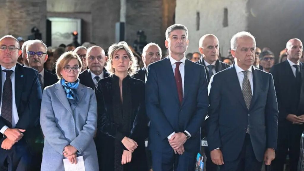 Il capo della Polizia, Vittorio Pisani e il ministro dell'Interno, Matteo Piantedosi