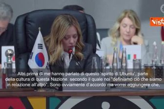 Meloni al G20: Lavorare con partner Usa e Ue per pace giusta in Ucraina