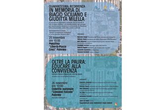 Le locandine che ricordano la morte degli studenti Biagio e Giuditta
