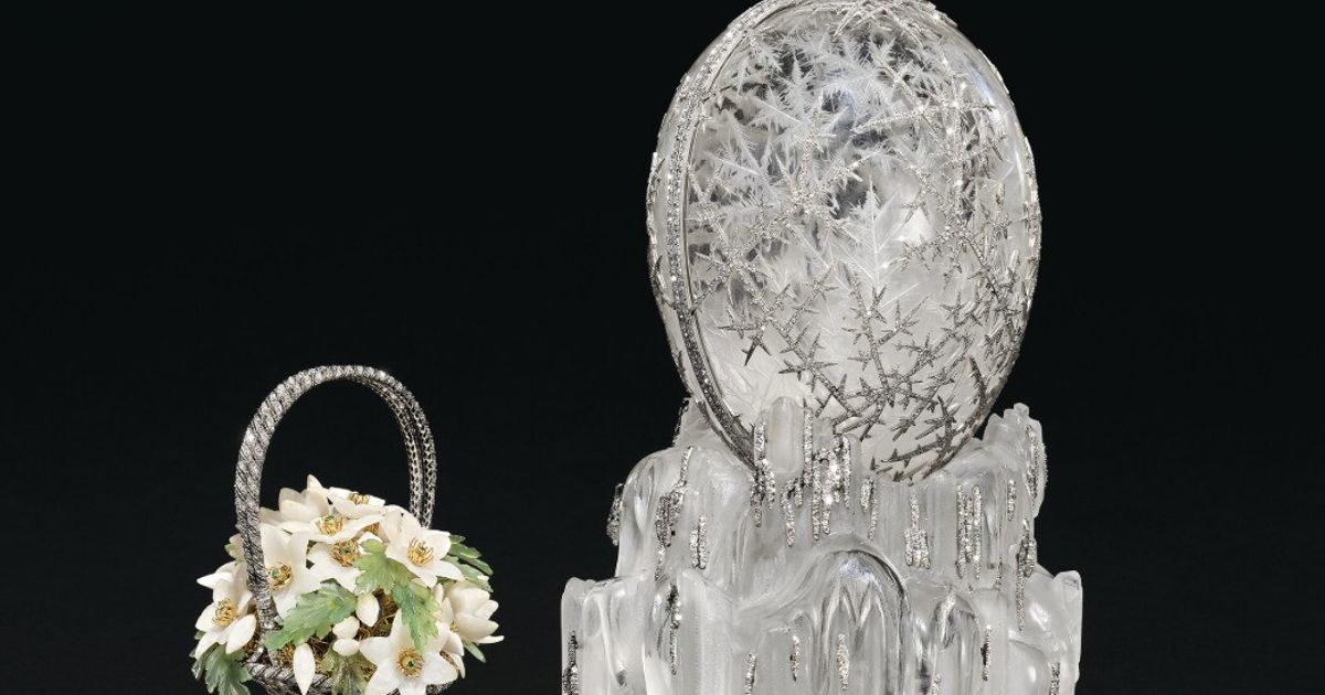 クリスタルとダイヤモンドのファベルジェの卵がオークションに出品される。 2,300万からスタート