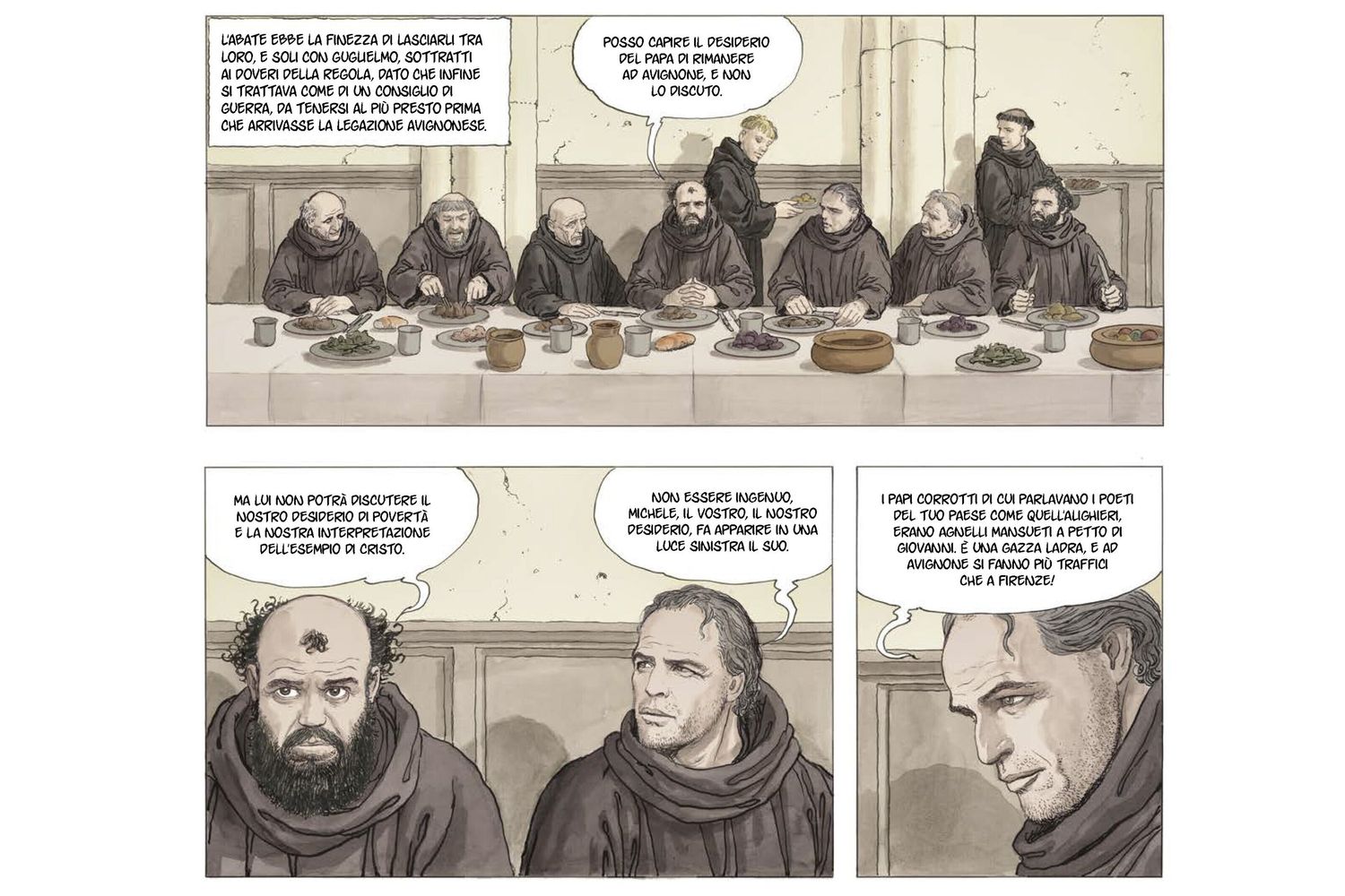 Una tavola del graphic novel 'Il nome della rosa - Vol.2'