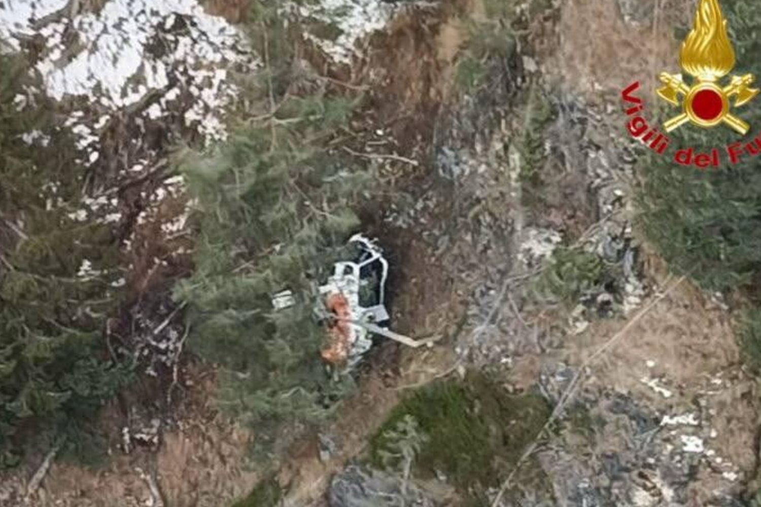 L'elicottero precipitato in Valtellina