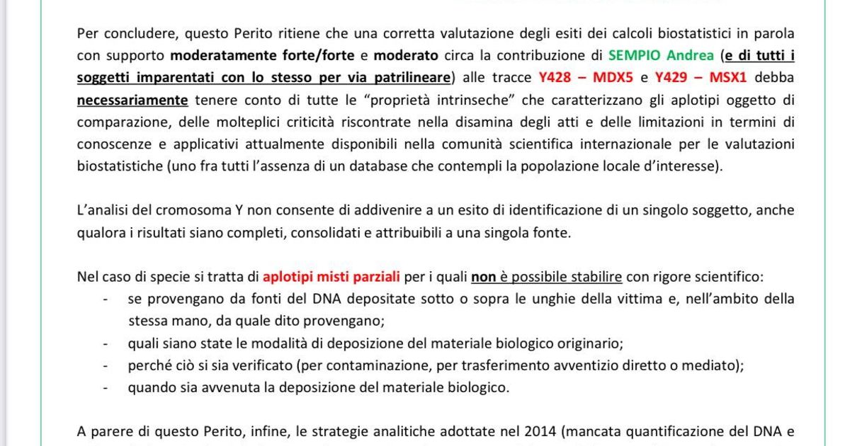 garlasco dna sotto le unghie di chiara riconducibile a sempio ma di origine ignota