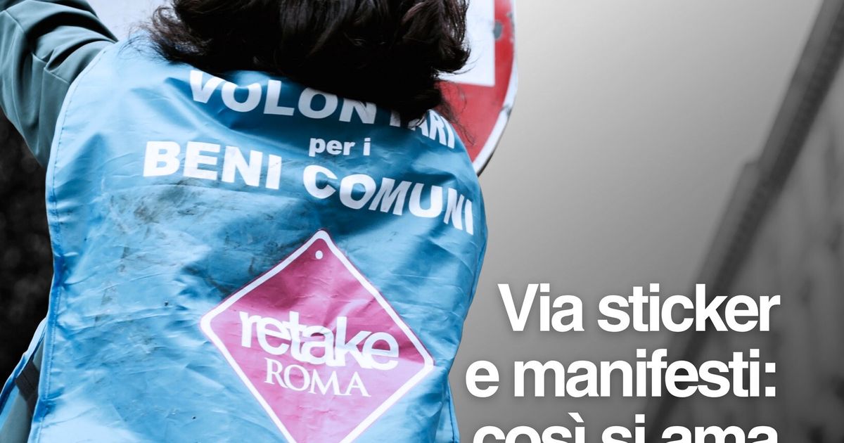 "Staccali tutti" la challenge per ripulire Roma da adesivi e cartelli abusivi