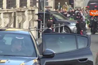 Il presidente dell'Ucraina Zelensky arriva a Palazzo Chigi per incontrare la premier Meloni