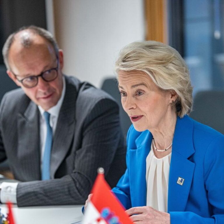 Von der Leyen e Merz al Consiglio europeo