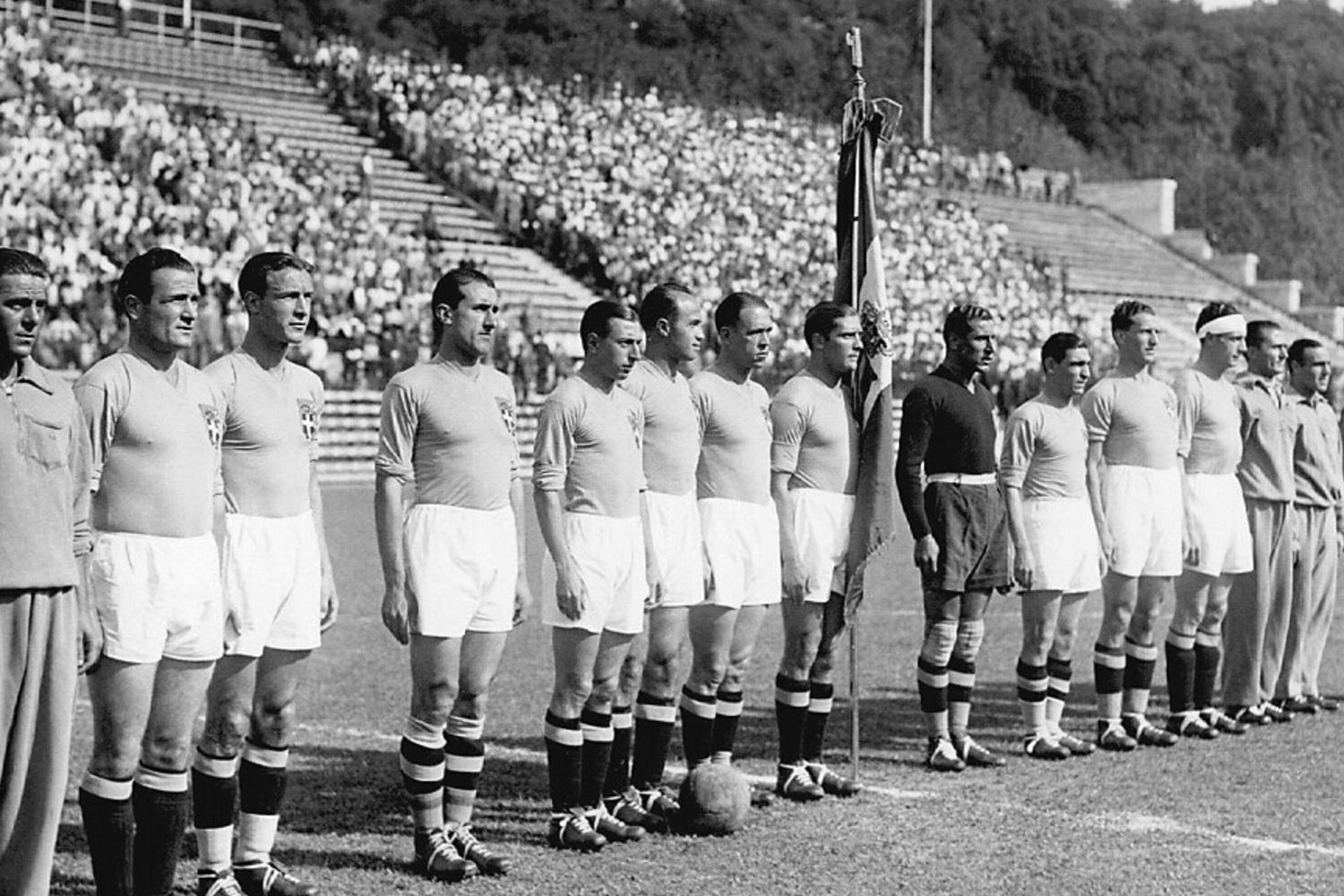 I giocatori della Nazionale italiana di calcio il 10 giugno 1934