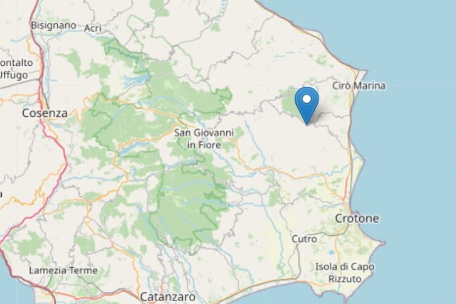 Terremoto di magnitudo 3.7 nel Crotonese